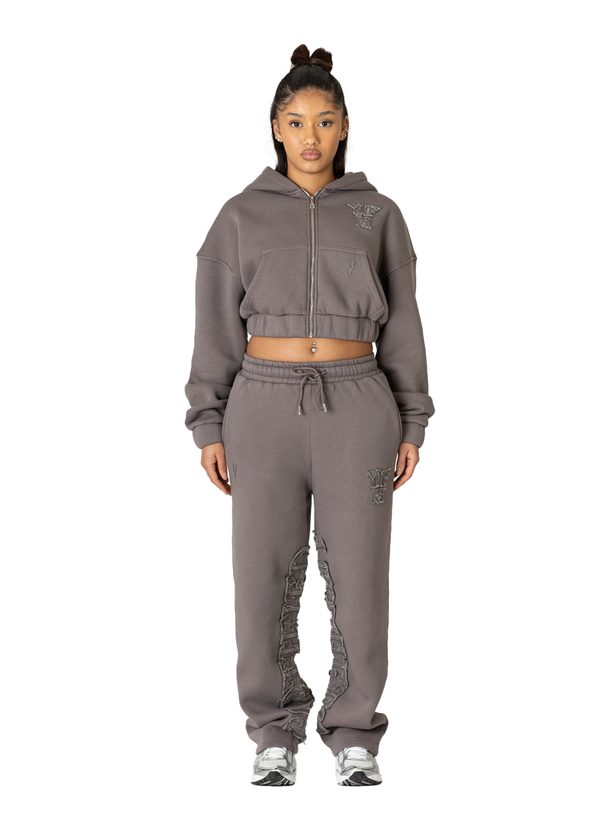 C/A ZIP SMOKED SAND WOMAN SET
